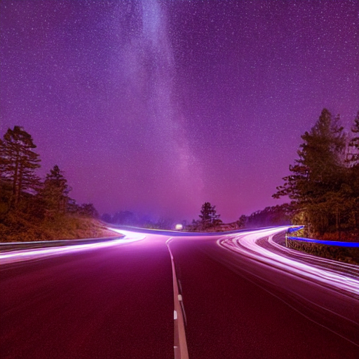 Night drive starlight forest